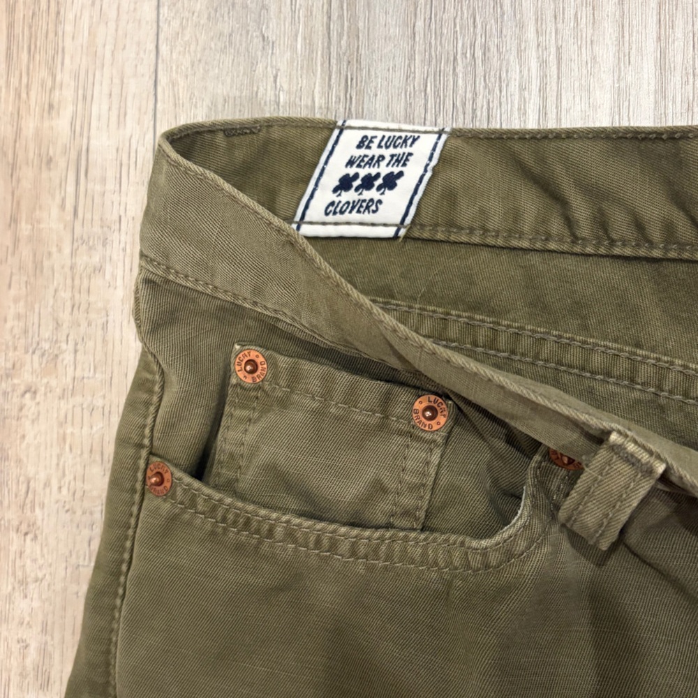 Lucky Brand Olive Straight Leg Jeans Size 10 Long Mid Rise 30 - Picture 10 of 11
